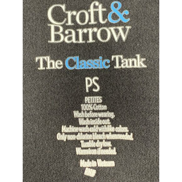 Croft & Barrow Womens Sleeveless Black Tank Top With White Floral Pattern Small - Picture 8 of 8